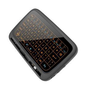 2.4GHz Mini Backlight Wireless Keyboard H18+ USB Full Touchpad Screen Mouse - Black