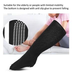 1Pair Extra Wide Diabetic Socks Good Elasticity Anti Slip Bottom Soft Cotton Black Wide Diabeti