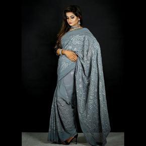 Ash Georgette Stylish Saree for Women