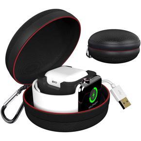 for Apple Watch /Airpods Protective Case Portable Charger Holder Dock Case Travel Hard for Airpods Bag Cover Zipper Box