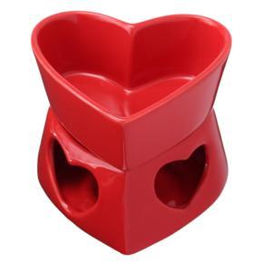 Heart Lovers`s Ceramic Chocolate Fondue Set Dipper Cheese Hot Pot Bowl Melting - gules