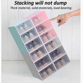 OIMG 4Pcs Foldable Shoe Box Storage Plastic Transparent Case Stackable Organize