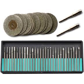 For Dremel Accessories Rotary Tools 30Pcs Diamond Burs 12Pcs Diamond Saw s Mini Cutting Discs Drill Bits For Dremel Tool