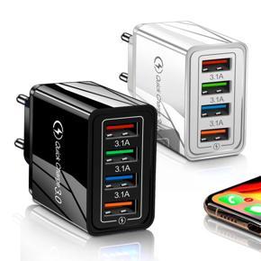 USB Charger 4 Ports Quick Charge 3.0 For lightning android universal Phone EU Adapter Wall Mobile Charger Fast Charging