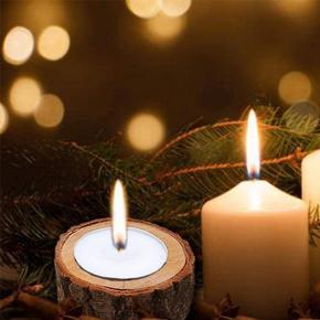 XHHDQES 24Pcs Wooden Candle Holder,Votive Tealight Holder for Wedding Party for Table,Halloween Christmas Party Home Decor