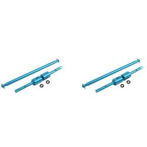 ARELENE 2X TT-02 Aluminum Alloy Main Transmission Propeller Central Drive Shaft Joint Cup for Tamiya TT02 TT02B,Blue