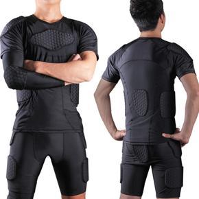 Shorts Vest Knee Pads Protector Football Basketball Skating Rugby Soccer Anti-Collision Suits Sets, XL