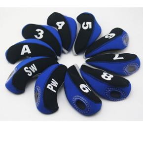 10X Neoprene Golf Club Iron Head Cover For Taylormade Mizuno Titleist Callaway Neoprene Golf Club Iron Head Covers fr Taylormade Ping Mizuno Titleist Callaway - Blue