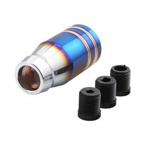 Aluminium Alloy Bluing Universal Car Gear Shift Knob Shifter Lever with Mounting Adapters 5-Speed Transmission