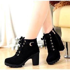 {MYE MART} Korean fashion boots for women ladies ankle Pointed Toe Short Boots Casual box Heels Shoes