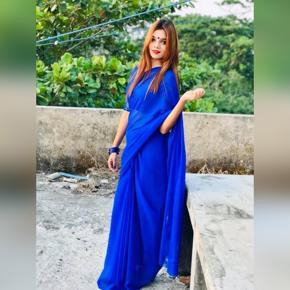Blue Color Soft Weightless Georgette Sharee For Women