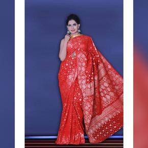 Red Jamdani Stylish Saree for Women