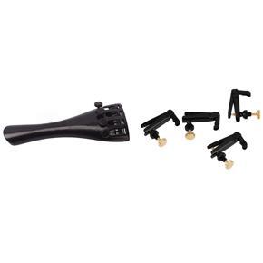 1 Pcs Aluminium Alloy 4/4 Violin Fiddle Tailpiece with 4 Fine Tuners & 4 Pcs Adjuster with Copper Plating Screws