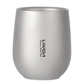 Lixada 200ml Ultralight Titanium Double Wall Insulated Water Cup Tea Cup Mug for Outdoor Camping Hiking Backpacking Home Office