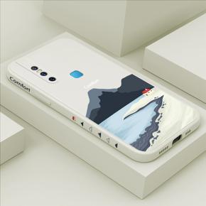Hontinga for Vivo V15 Case Side Design New Mount Back Cover Soft Square Edge Pattern Liquid Silicone Trend Phone Cases