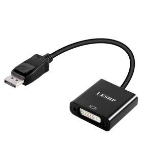 LESHP 1080P DP to DVI Gold Plated Cable Adapter DisplayPort Male to Female - Black