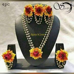 Artificial Flower Gorgeous Bridal Set For Women -4 Piece set