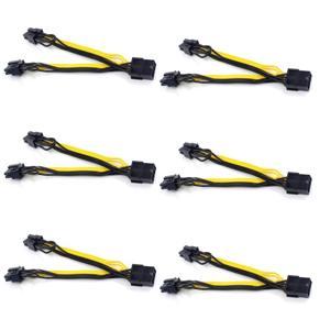 ARELENE 6X EPS CPU 8Pin to 2-Port PCIe Dual PCI-E 6+2Pin Y Splitter Miner GPU Graphics Card Power Supply Cable Cord 18AWG 20CM
