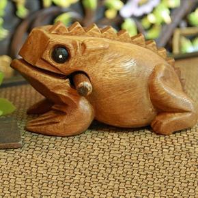 Carved Croaking Wood Percussion Musical Sound Wood Frog Tone Block Toy(null)
