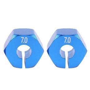 ARELENE 2 set Blue RC Metal 7.0 Wheel Hex 12mm Drive with Pin Screw for HSP HPI Tamiya RC Car