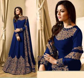 Semi Stitched Georgette embroidery work Free Size Designer -salwar kamiz for woman - Dress For Girls