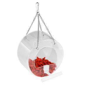 Waterproof Pet Supplies Bird Feeder Acrylic Transparent Food Round Box Hanging Feeding Parrot -