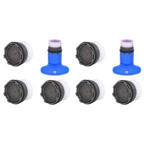 BRADOO- 1.2GPM Faucet Replacement Part Insert Filter, Restrictor Aerator, 8 Pack(Blue+Black) 18.5mm & 16.5mm