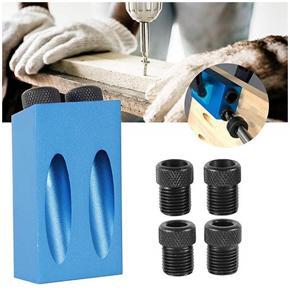 DASI 15 Degree Angle Drilling Locator Woodworking Pocket Hole Jig Kit 6-10mm Angle Drill Guide Set Hole Puncher Locator Jig Drill Bit Set for DIY Carpentry Tools