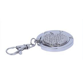 Apple-Folding Handbag Purse Metal Rhinestone Hook Hanger Holder Keyring