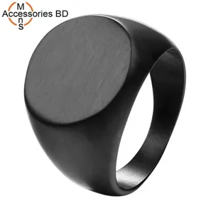 Black Alloy Finger Ring For Men