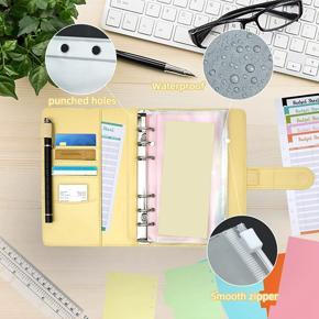 34 Pieces A6 Ring Binder Notebook, Budget Planner, 6 Holes Budget Binder with Binder Pockets, Budget Sheets
