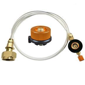 Outdoor Gas Stove Adapter Gas Flat Tank Valve Gas Round Coupler Camping Kit-orange