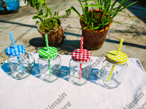 Juice Glass Straw Jar With Lid And Straw Summer Ice Cream Fruit Cold Drinking Water Jars Cold Coffee Juice Cup Glass Mason Jar (500 Ml) - Coffee Mug