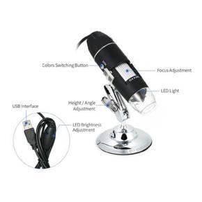 USB Digital Microscope 1600X Magnifier with LED Light and Stand