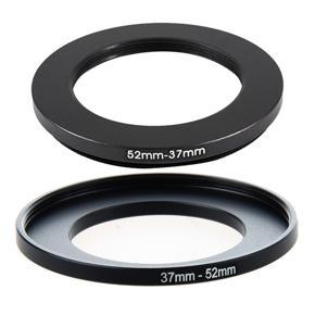 BRADOO- 52mm-37mm 52mm to 37mm Black Step Down Ring Adapter for Camera & Camera Lens Filter Step Up Ring 37mm to 52mm Adapter Black