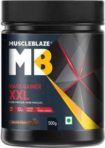 MUSCLEBLAZE Mass Gainer XXL, Weight Gainers/Mass Gainers (500 gram, Chocolate), India