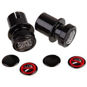 ciga-rette Lighter Socket Covers 2PCS with 6 Replaceable Stickers Universal Waterproof Dustproof Plugs for Car Power Port Outlet Prevent Kids from Electric Shock