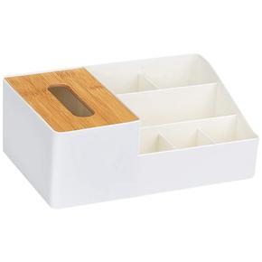 FS-Office Desktop Stationery Storage Tissue Box Household PP Material Desktop Tissue Cosmetics Storage Box