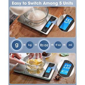 10KG Digital Kitchen Scale for Cooking Baking, 1G Precise Graduation