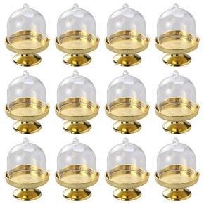 12-Piece Mini Cake Stand Chocolate Cake Candy Display d with Lid for Birthday and Wedding Supplies (aurumen Base)