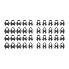 ARELENE 40PCS 1/8 Inch M3 Stainless Steel Wire Rope Cable Clip Clamp for Kayak Canoe Boat Fishing