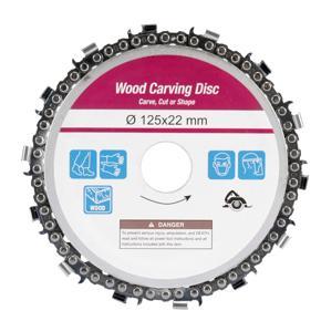 5 Inch 14 Teeth Grinder Chain Disc 22mm Arbor Woodworking Carving Disc for 125mm Angle Grinder and Circular Saw