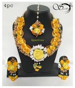 Artificial Flower Gorgeous Bridal Set-4 Piece set Multicolor