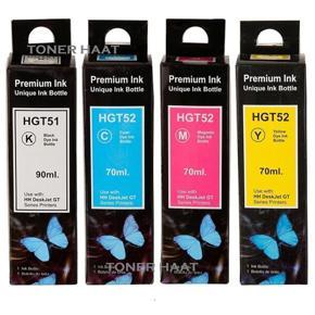 HP Printer Refill Ink HGT 51, HGT 52, GT51, GT52 for HP DeskJet GT 5810 and DeskJet GT 5820, HP Ink Tank 310, Ink Tank 410, H.P Smart Tank 450 455 500 510 515 516 519 530 559 570 610 615 651 100 ml x 