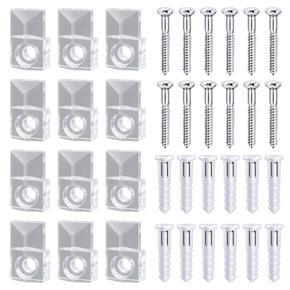 22 Sets of Mirror Holder Clips Kit Crystal Clear Plastic Mirror Clip Mirror Holder Clips Glass Retainer Clips Kit