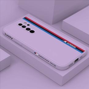 Hontinga for Redmi Note 8 Pro Back Cover Fashion Racing Pattern Case Soft Square Edge Liquid Silicone Phone Cases