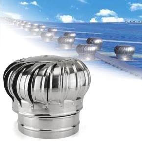 12" 200mm Stainless Steel Roof Ventilator Wind Turbine Air Vent Exhaust Fan Rotar - 200mm