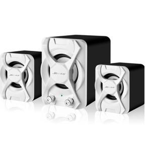 Bonks K2 Portable Combination Speakers USB Notebook Stereo Speakers Subwoofer Full Frequency Speaker for Laptop Phone,White
