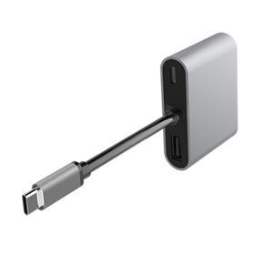 Type-C To Hdmi Vga Type C Hdmi Female Usb-C Turn Hdmi+Vga 4-In-1 Patch Cable - silver