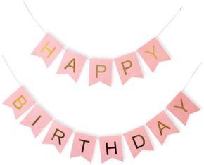 Paper Birthday Banner - Pink
